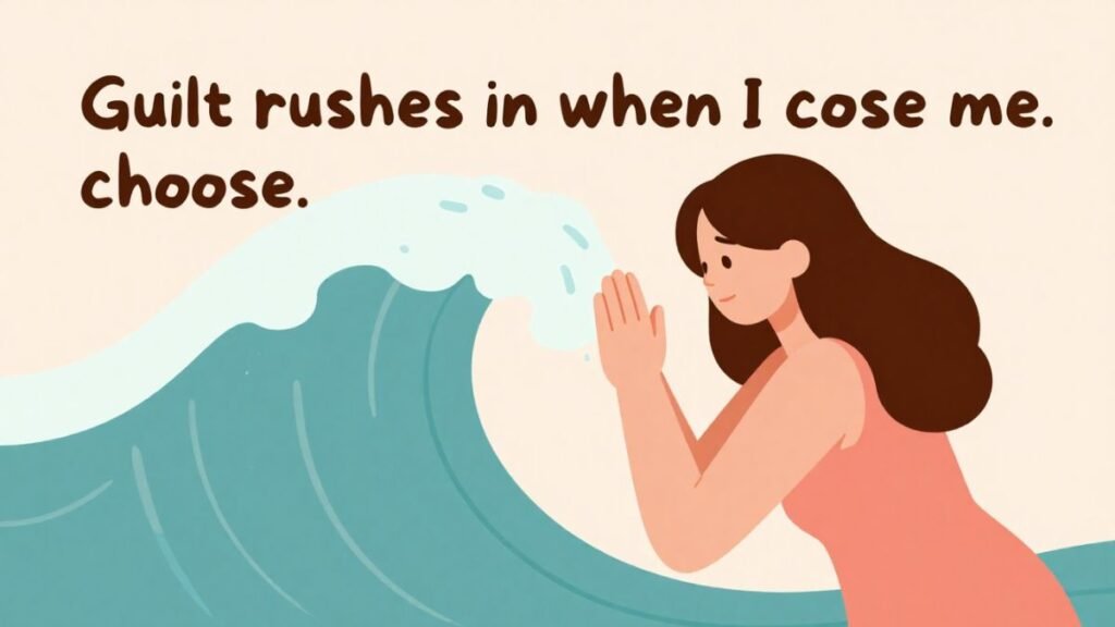 guilt after choosing yourself emotional wave illustration