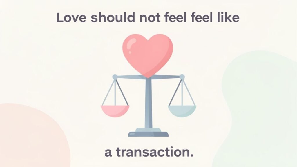 Love should not feel like a transaction.