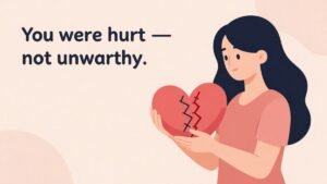 self love after being hurt healing illustration