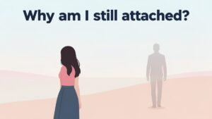 woman still emotionally attached after partner walked away illustration