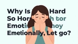 woman holding emotional attachment unable to let go illustration