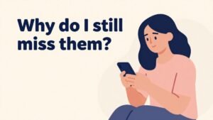 woman missing ex partner after breakup illustration