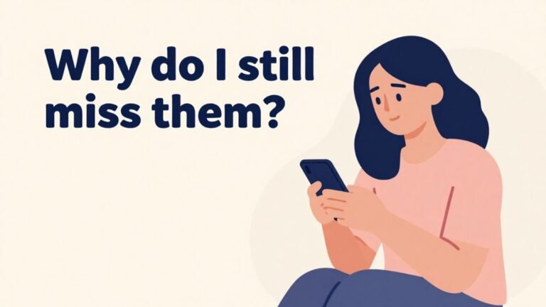 woman missing ex partner after breakup illustration