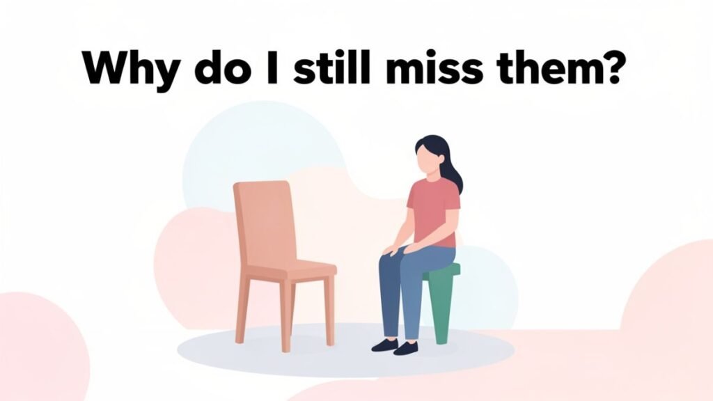 person missing someone after breakup illustration