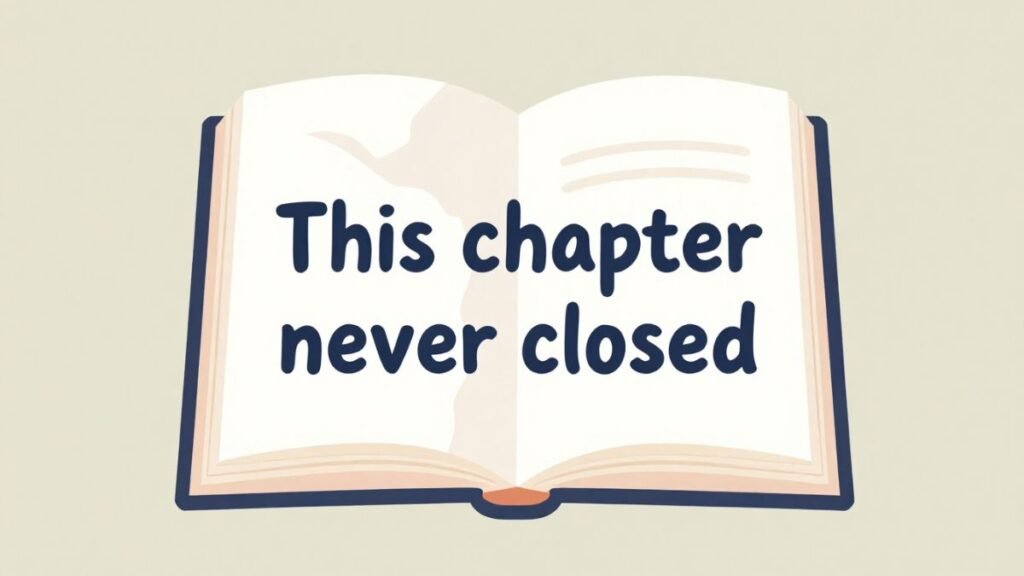 unfinished chapter symbolizing unresolved breakup illustration