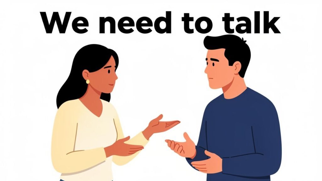 woman trying to discuss relationship problem