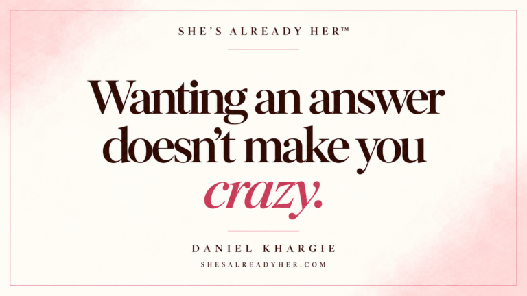 Wanting an answer doesn’t make you crazy. Cream and pink editorial cover for Demand Withdraw Pattern by Daniel Khargie.
