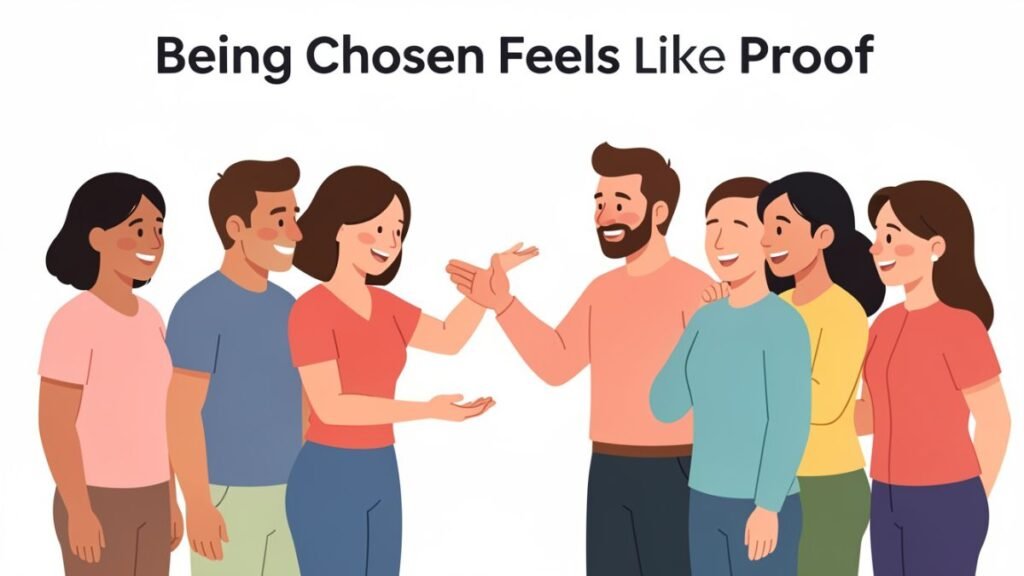 woman feeling happy when someone chooses her