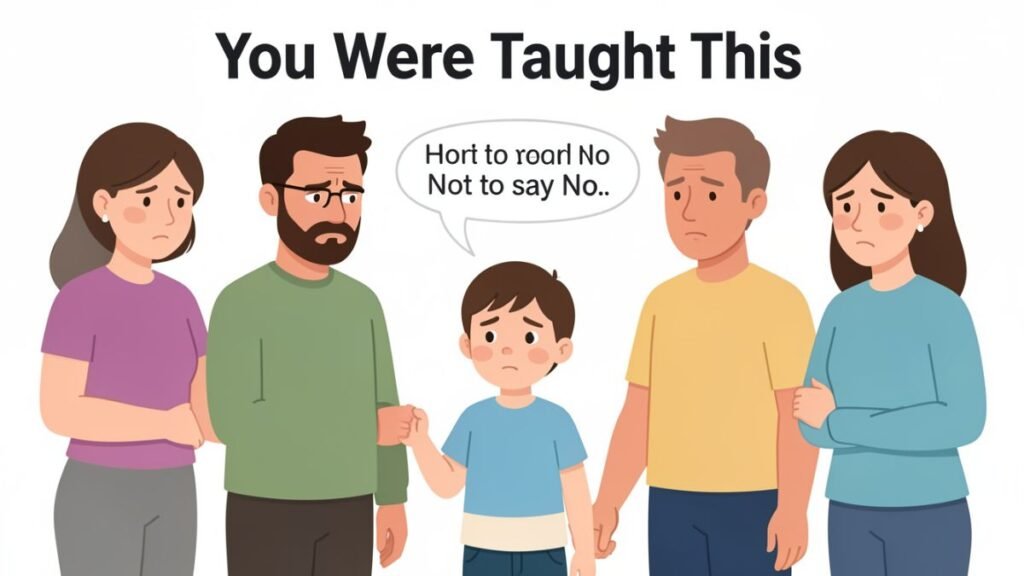 child being told boundaries are selfish