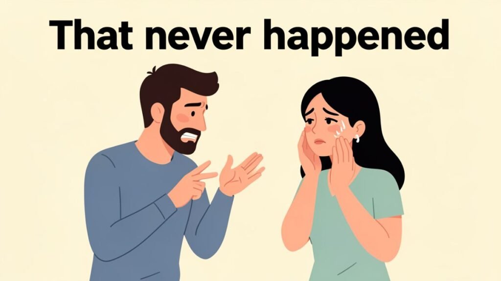 partner denying past conversation during argument