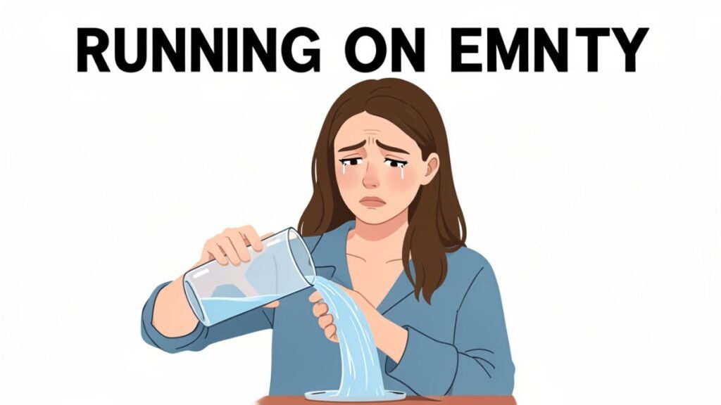 emotionally exhausted woman feeling drained from helping others