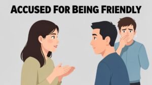 woman being accused of flirting during normal conversation