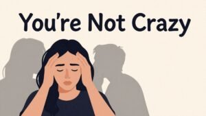 woman confused and doubting reality emotional stress illustration