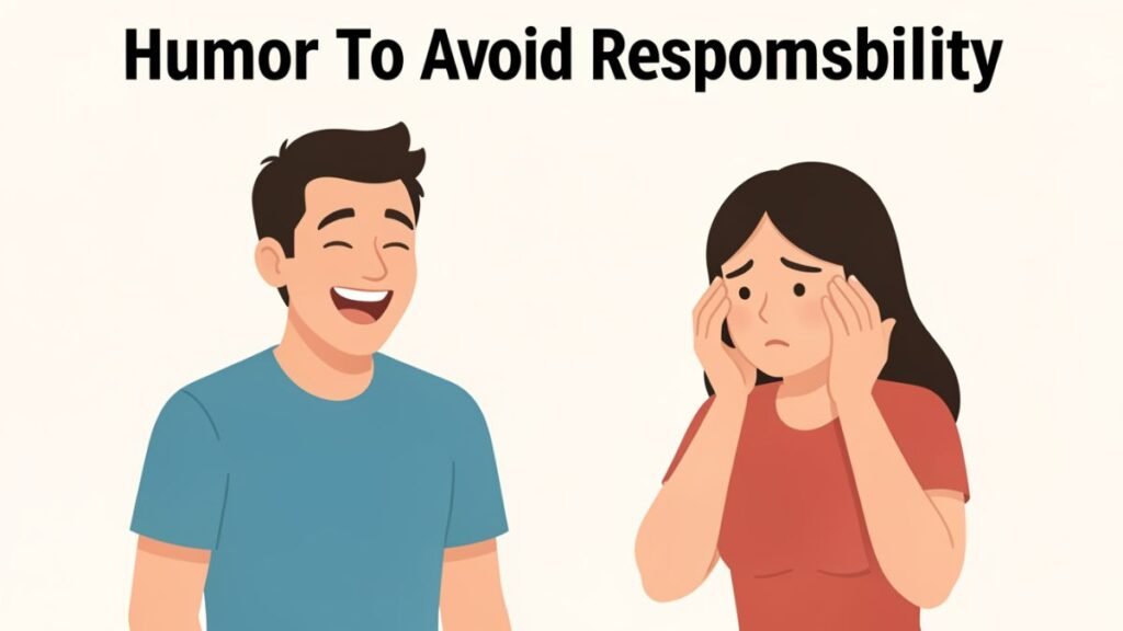 man joking to avoid relationship accountability