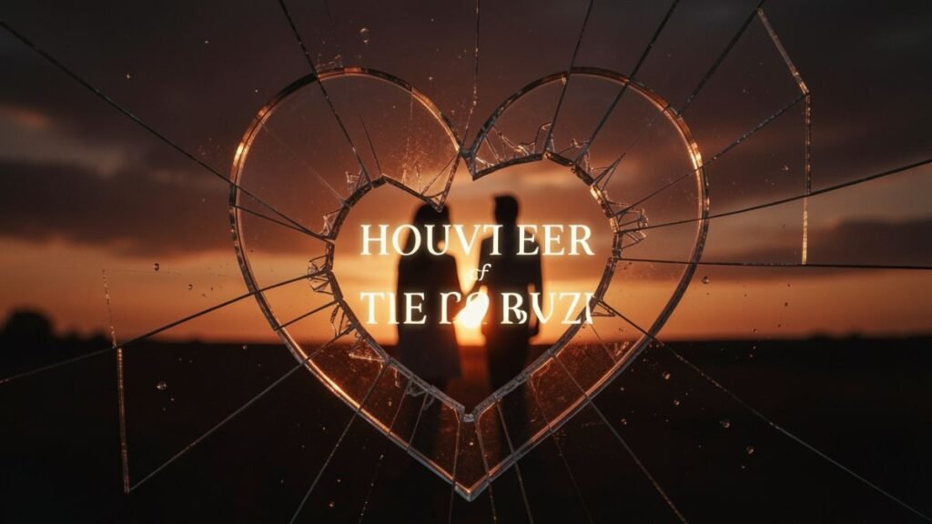 Broken heart concept couple separating sunset symbolic breakup
