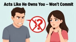 possessive partner refusing commitment relationship concept