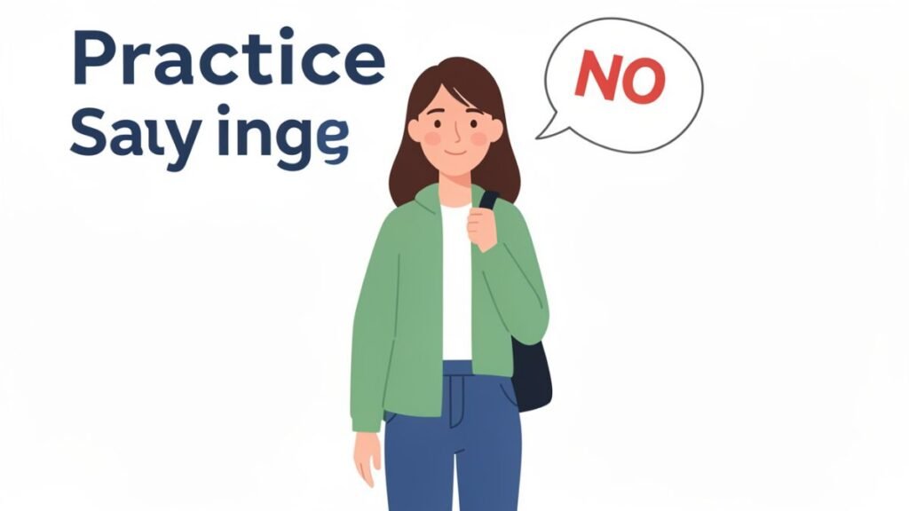woman practicing saying no and setting boundaries