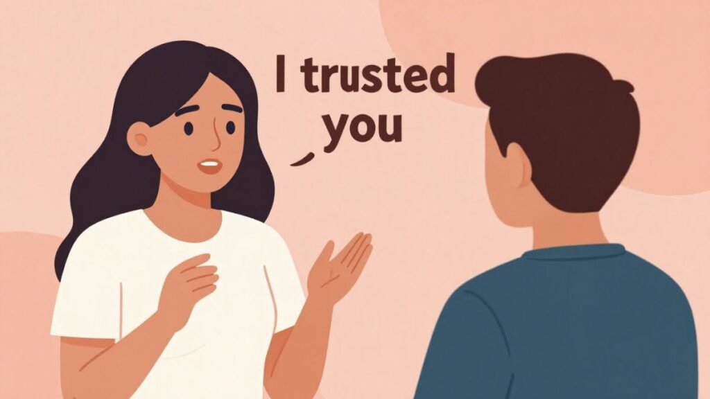 woman opening up emotionally in trust