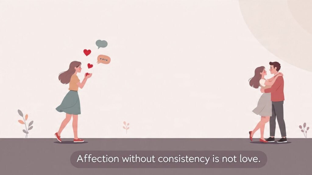 why he confuses affection with inconsistency in a relationship
