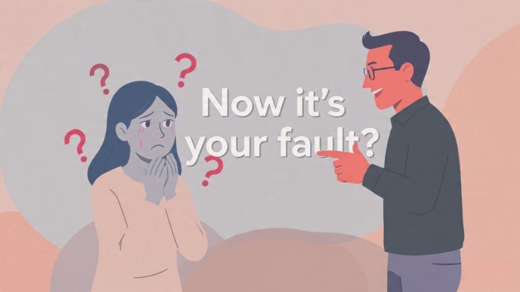 gaslighting in relationship making her feel like the problem illustration