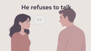 man refusing to talk in relationship communication problem illustration