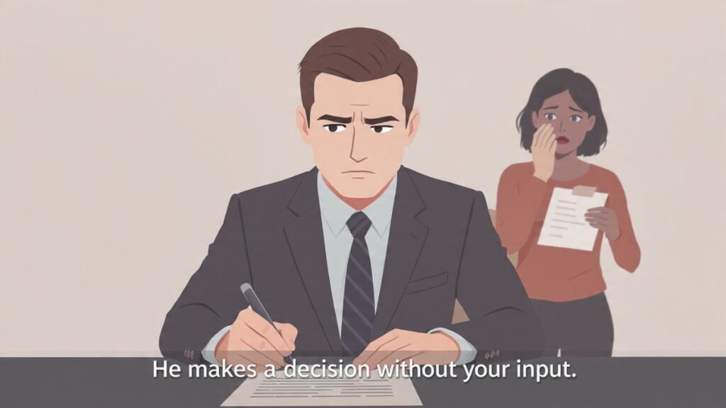 partner makes decisions without you no consultation relationship issue