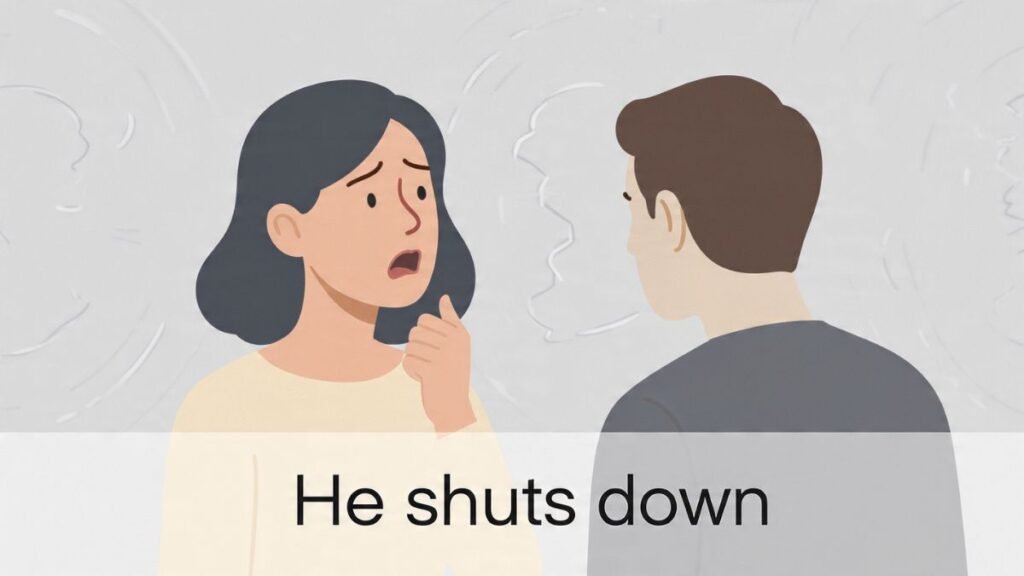 partner shuts down emotionally avoids communication relationship problem