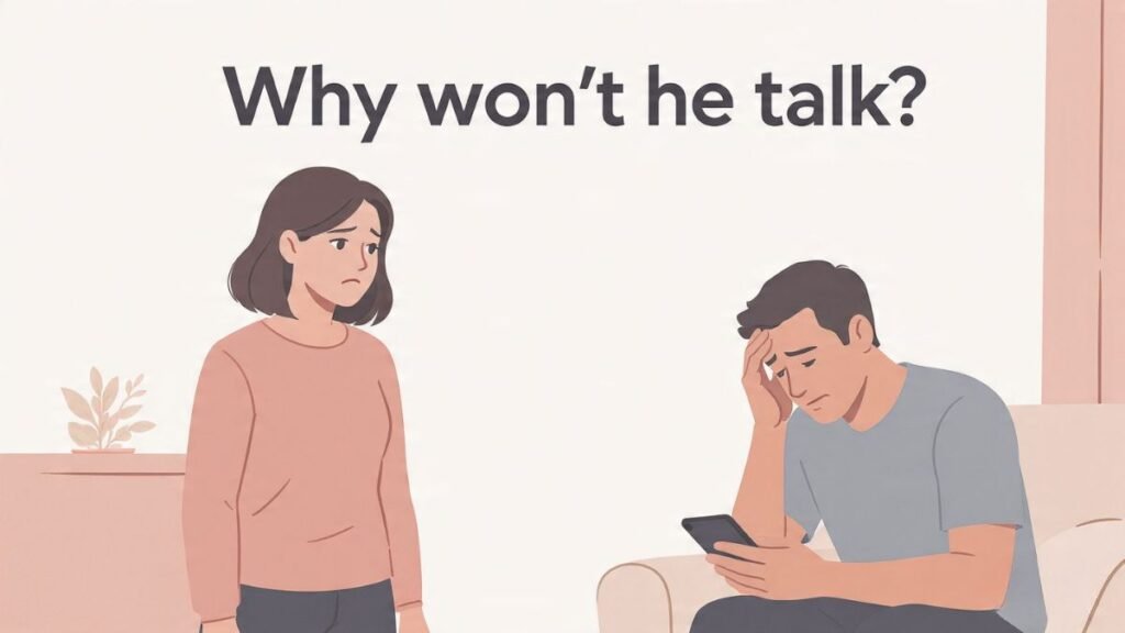 why he wont talk in relationship communication problem illustration