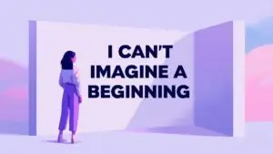 woman unable to imagine future after breakup illustration