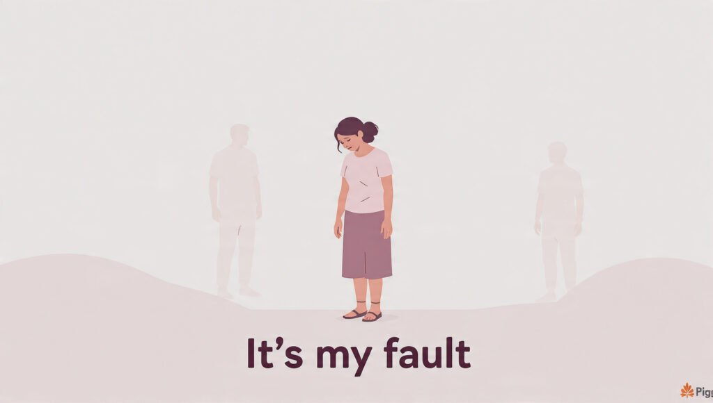 woman feeling responsible for others emotions and overwhelmed anxiety illustration