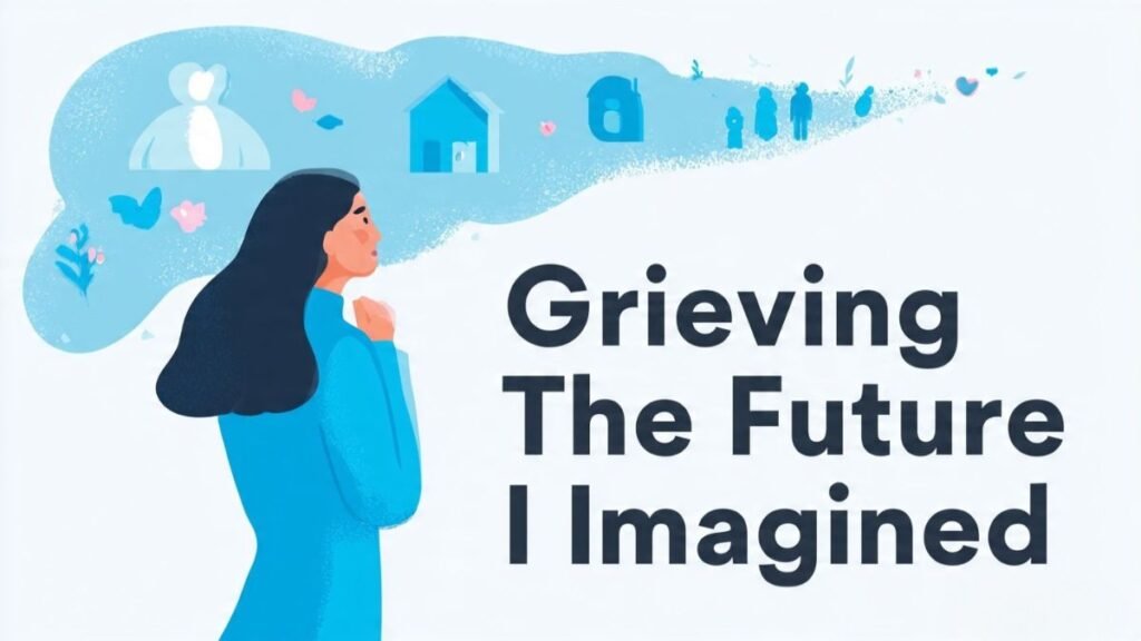 woman grieving lost future after breakup illustration
