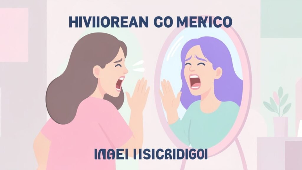 woman being harsh on herself inner critic self judgment illustration