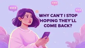woman emotionally waiting for ex to come back after breakup illustration
