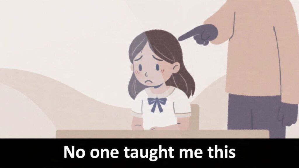 woman conditioned without learning self love childhood experience illustration