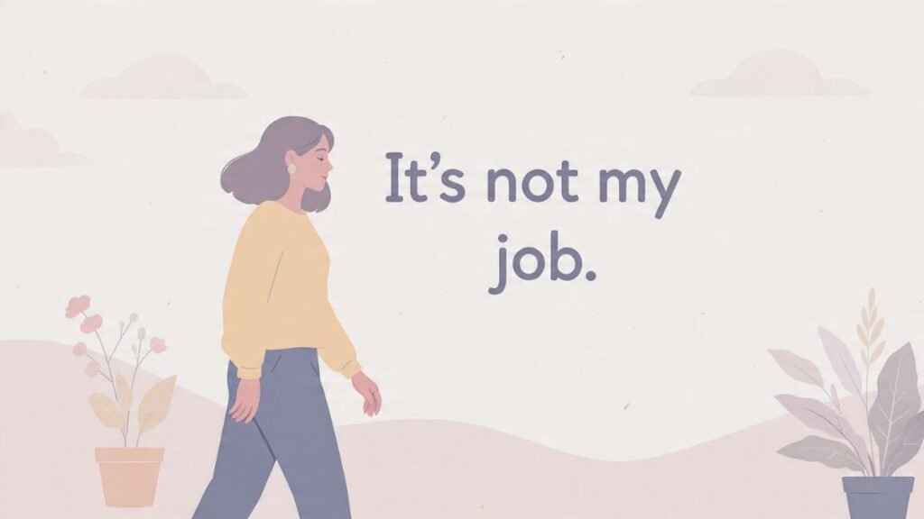 woman setting boundaries and letting others handle their own conflict illustration