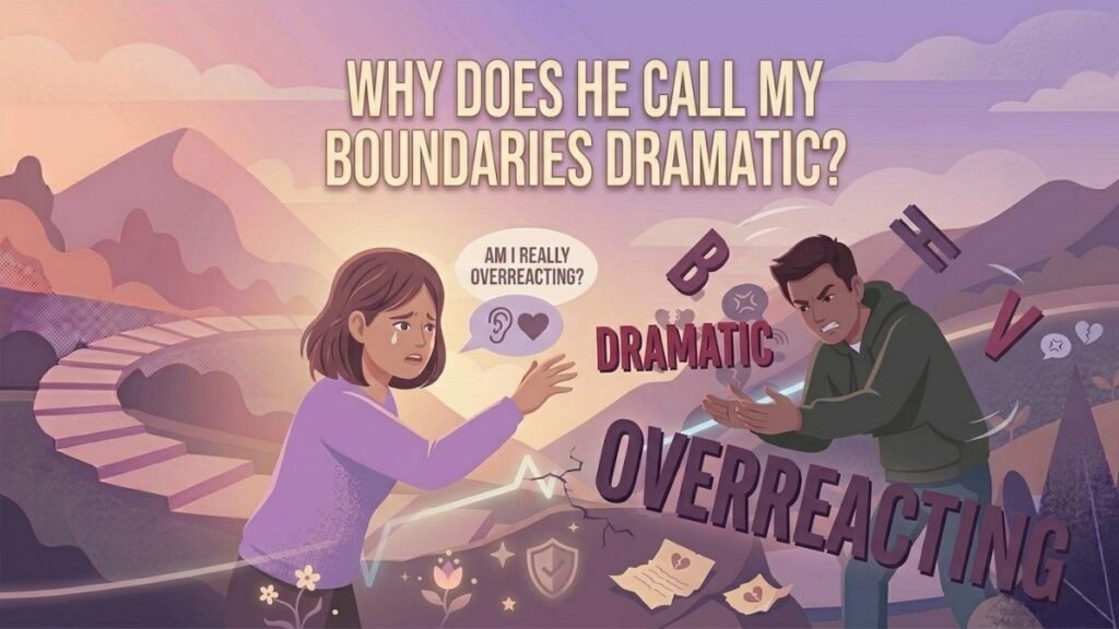 partner dismissing woman's boundary as overreaction illustration