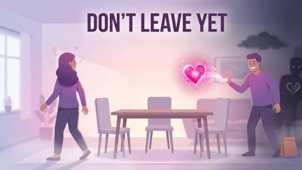 man increasing effort only when woman starts pulling away illustration