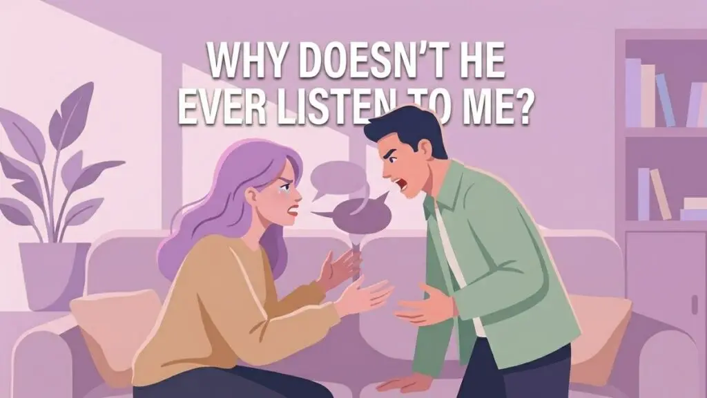 woman feeling unheard in relationship with conversational narcissist illustration