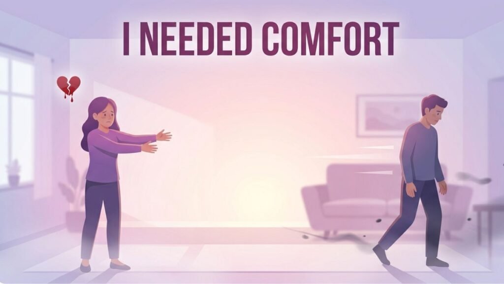 woman rejected after seeking emotional reassurance from partner illustration