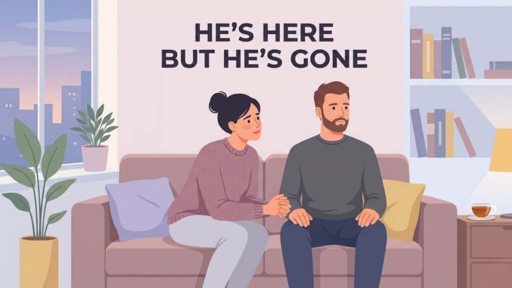partner emotionally absent despite being physically present illustration