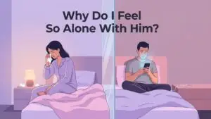 woman feeling emotionally alone and invisible despite being in a relationship illustration