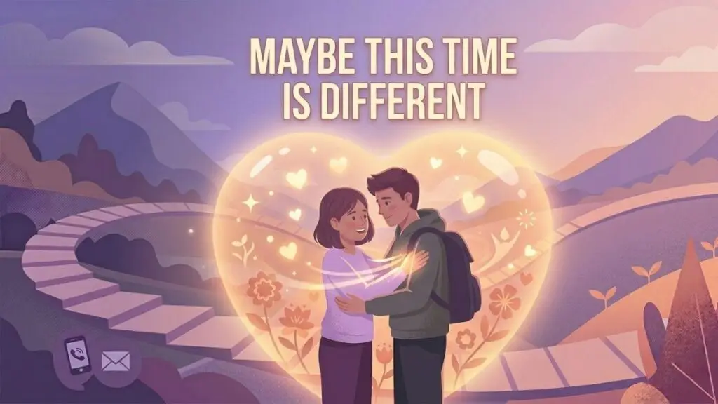woman feeling hopeful after emotional reconnection illustration