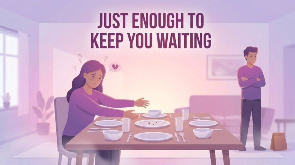 woman receiving only minimal attention in relationship illustration