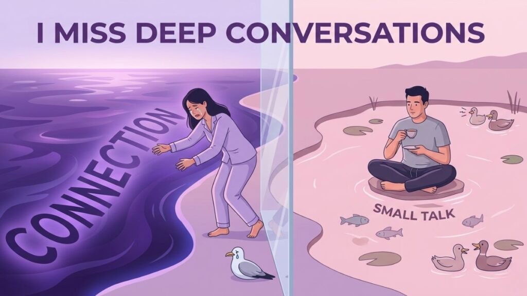 couple unable to build emotional intimacy through meaningful conversations illustration