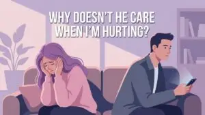 woman feeling emotionally ignored by partner illustration