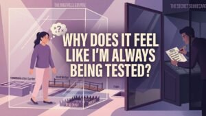 woman feeling constantly tested in relationship illustration