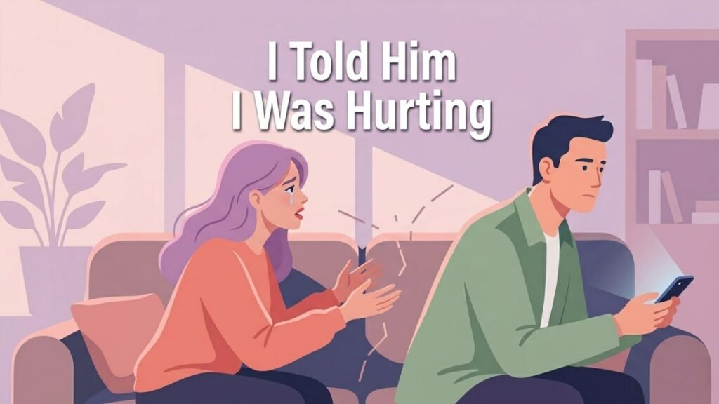 woman expressing pain while partner ignores her feelings illustration