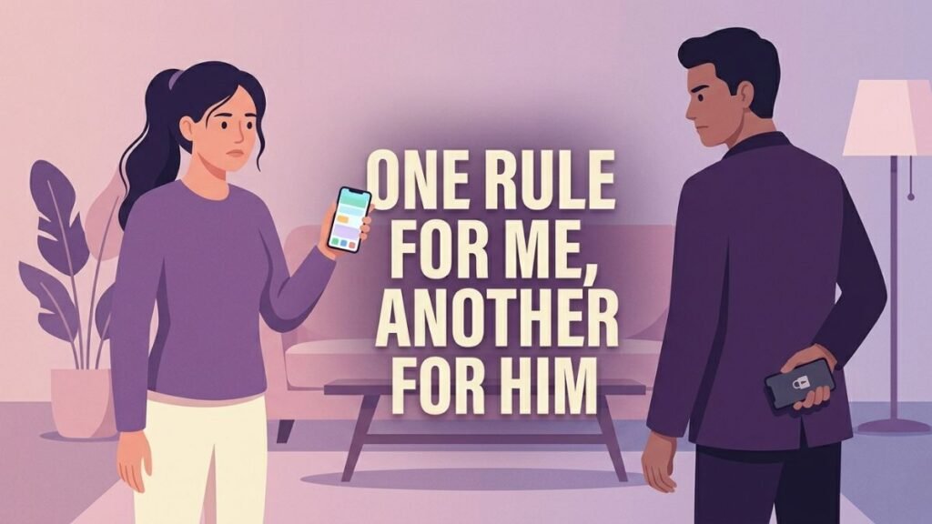 relationship double standard involving phone privacy illustration
