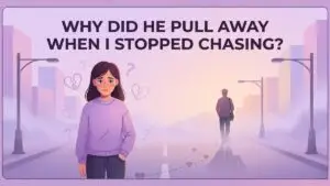 woman stopping the chase while emotionally unavailable man continues walking away illustration