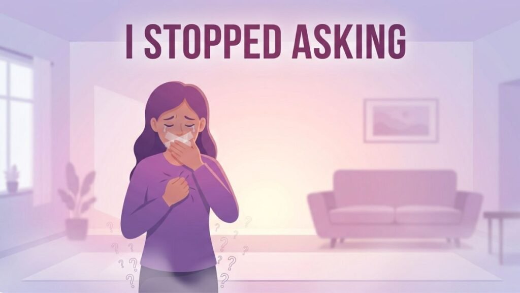 woman suppressing emotional needs after repeated rejection illustration